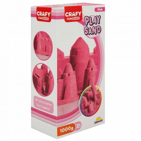Nisip senzorial modelabil Fun Sand 1000 gr culoare Roz CRAFY CFS01002243 - imagine 7